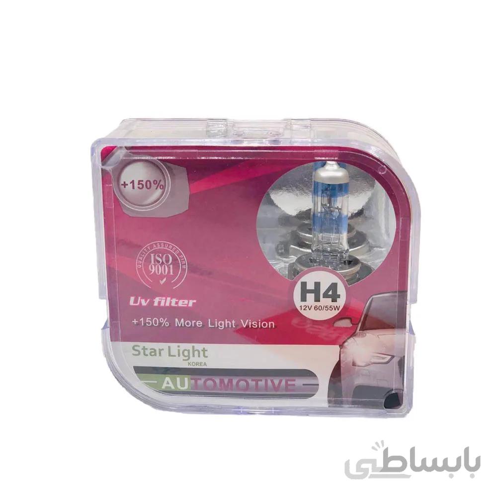 لامپ هالوژن گازی H4 مدل اکستریم %۱۵۰ استارلایت – StarLight