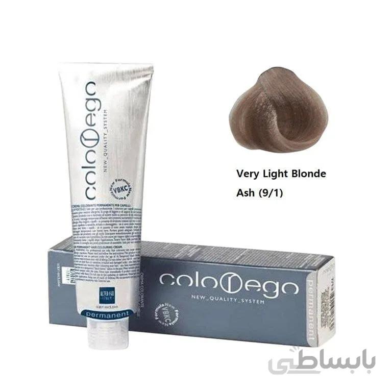 رنگ موی آلتراگو مدل (Colorego) کد 9/1 بلوند خیلی روشن دودی