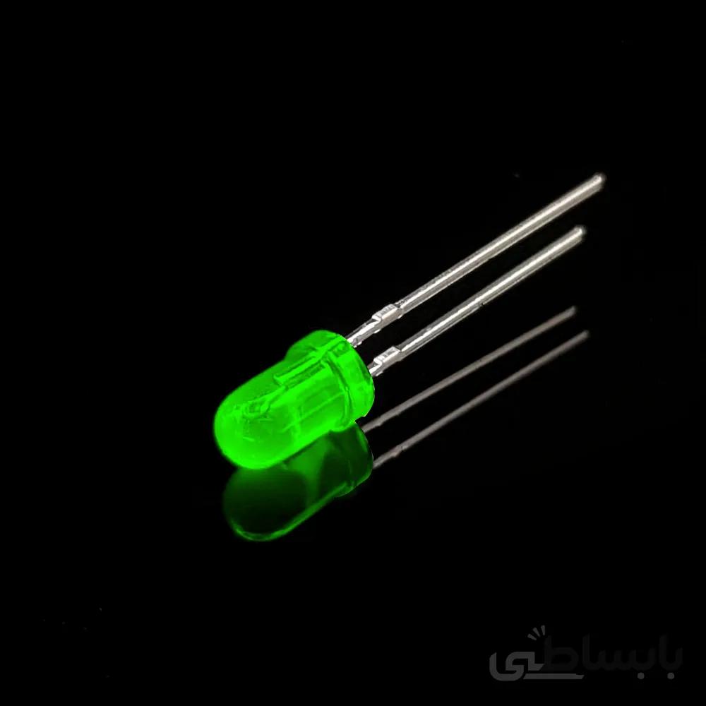 ال ای دی 3mm سبز مات پایه کوتاه
