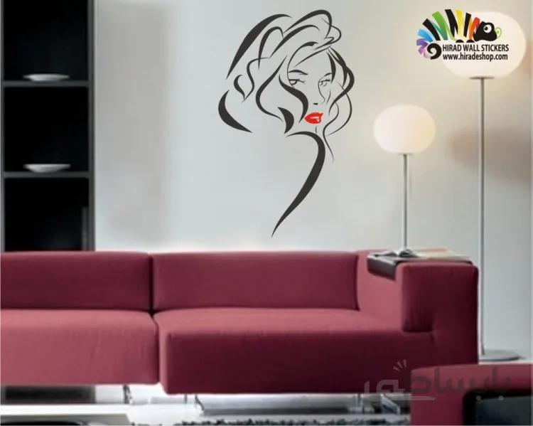 استیکر و برچسب دیواری دختر سه رخ کد h061