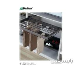 جای شلوار ریلی همراه با جای زیورآلات داخل کمد لباس کد ws4123 ملونی 90 سانت موکا