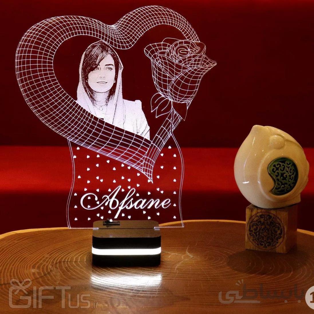 چراغ خواب سه بعدی چهره شما (بالبینگ) طرح آوین ( تک سفید )