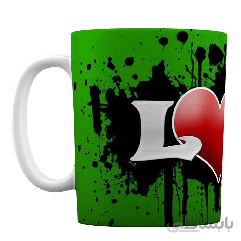 لیوان سرامیکی عاشقانه با طرح LOVE