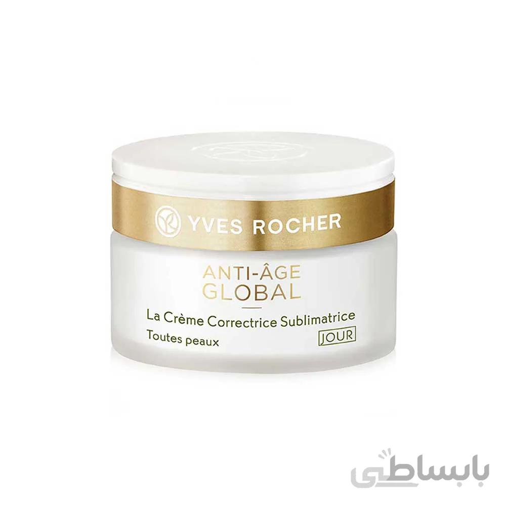 کرم روز ضدپیری ایوروشه مدل anti age global مناسب پوست خشک ا yves rocher cream day model anti age global for dry skin 50ml