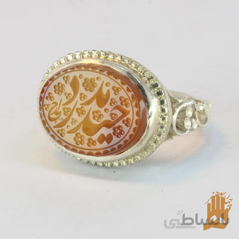 انگشتر شبکه نگین عقیق یمنی