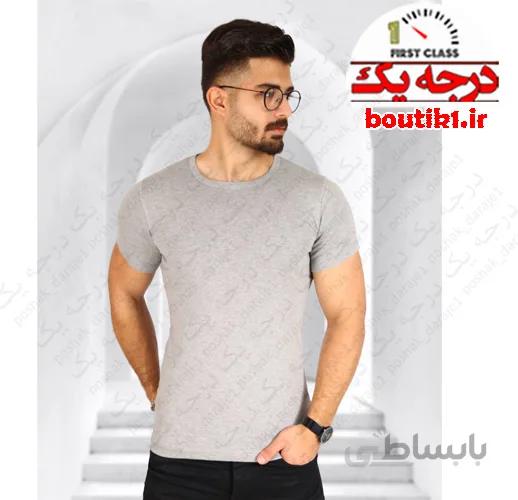 تیشرت تام تیلور یقه گرد ساده خاکستری
