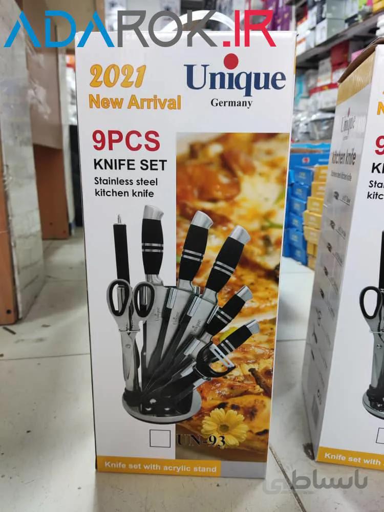 سرویس چاقو آشپزخانه ۹ پارچه یونیک مدل Unique UN-93 - کد 326