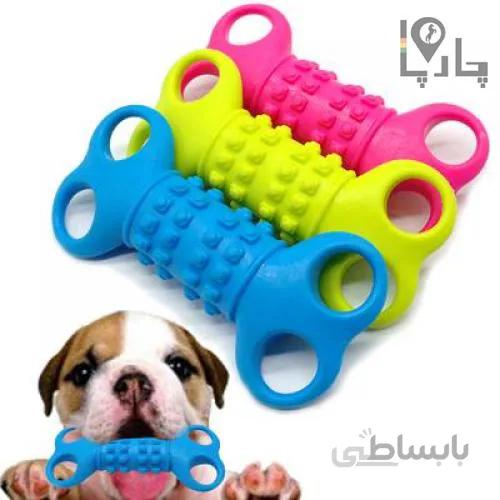اسباب بازی دندانی MyPet طرح استخوانی چهار حفره ای - رنگ سبز فسفری