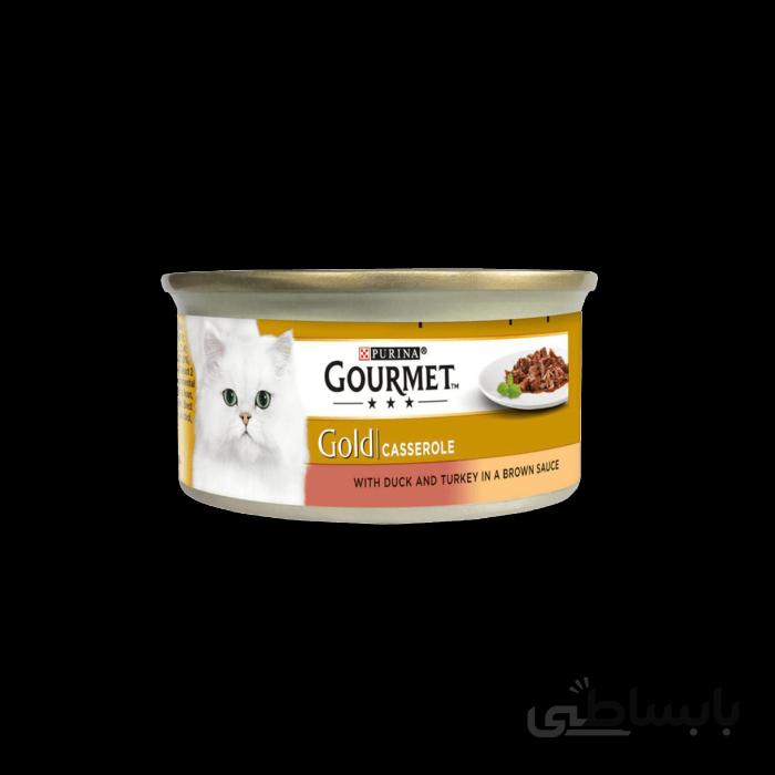 کنسرو گورمت گلد گربه چانکی با طعم اردک و بوقلمون 85 گرمی Gourmet Gold purina chunks duck and turkey 85g
