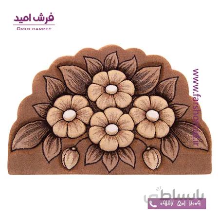 پادری نیم دایره چهار گل اطلسی شکلاتی زرباف