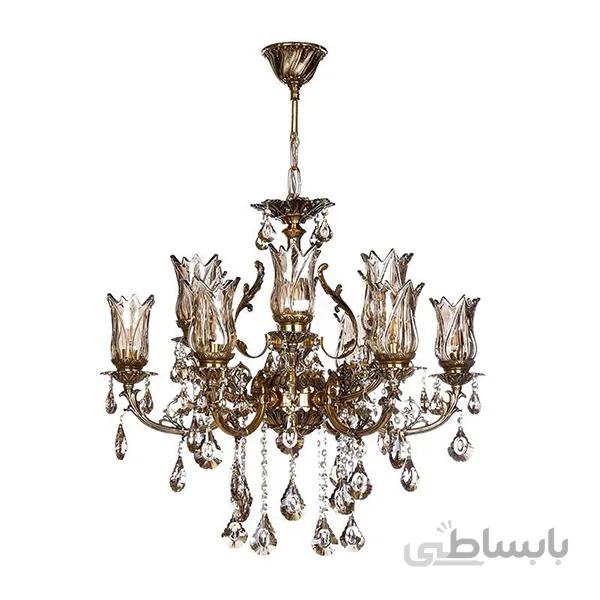 لوستر چشمه نور ۱۲ شعله کد C2543/B برنزی
