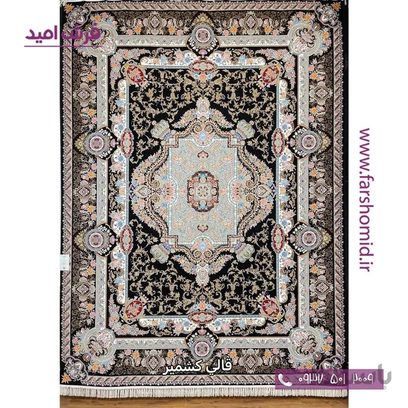 فرش ماشینی 1200 شانه 8 رنگ ایزابل مشکی قالی کشمیر