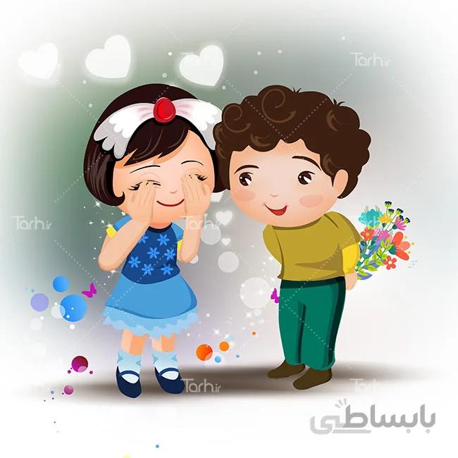 تصویر سازی لایه باز دختر و پسر