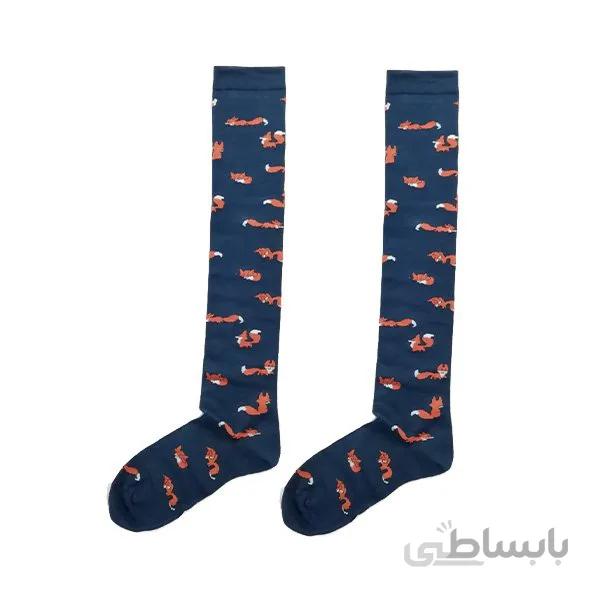 جوراب طرح دار زیر زانو زنانه طرح روباه شیطون کد PH472