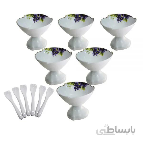 بستنی خوری مدل بنفشه بسته 6 عددی