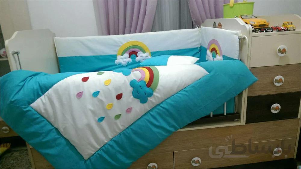 تشک و ضربه گیر نوزاد طرح ابری ا Mattresses and bumpers, baby plan, cloud
