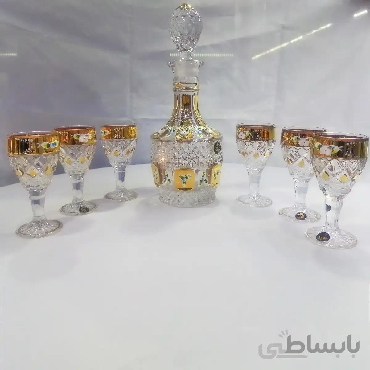 تنگ و گیلاس طلاکوب شری