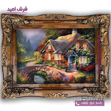 تابلو فرش ماشینی طرح تابلو نقاشی منظره کد 4075 فرشان