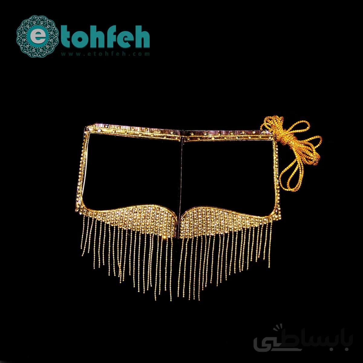 برقع ریسه ای نگینی طلایی