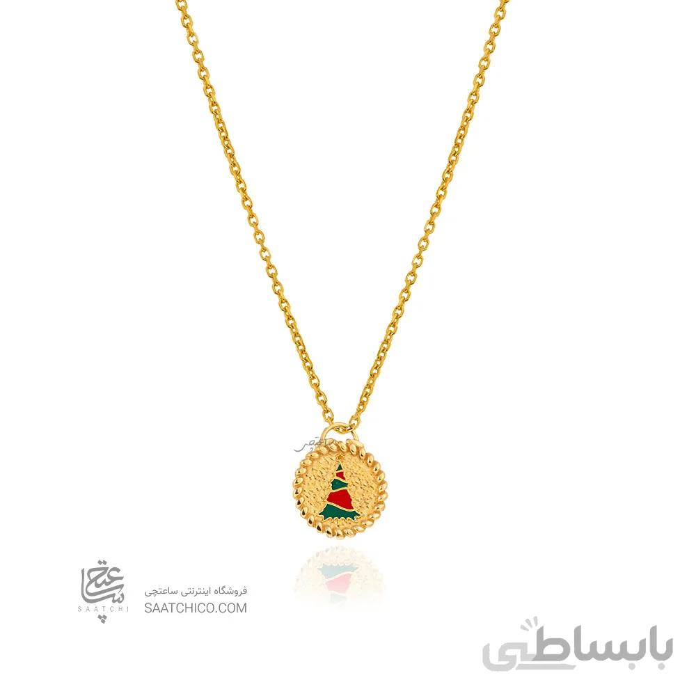 آویز طلا طرح درخت کاج کد CP390