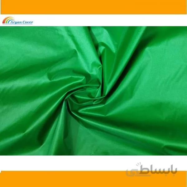 پارچه شمعی سبز پشت نقره ای عرض 150