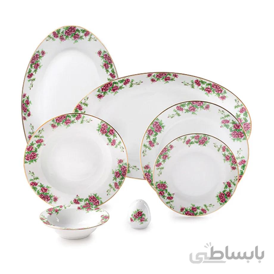 سرویس چینی ۲۸ پارچه چینی زرین سری ایتالیا اف مدل بیدگل