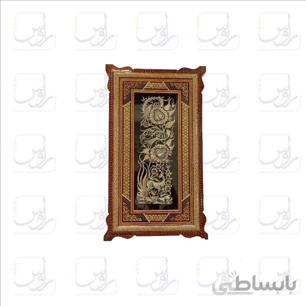 تابلو قلم زنی با قاب خاتم توپی سایز 73*43