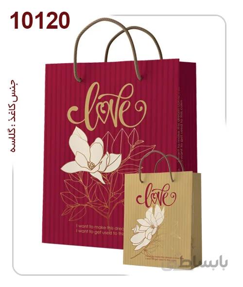 ساکدستی طرح گل با کاغذ گلاسه کد10120