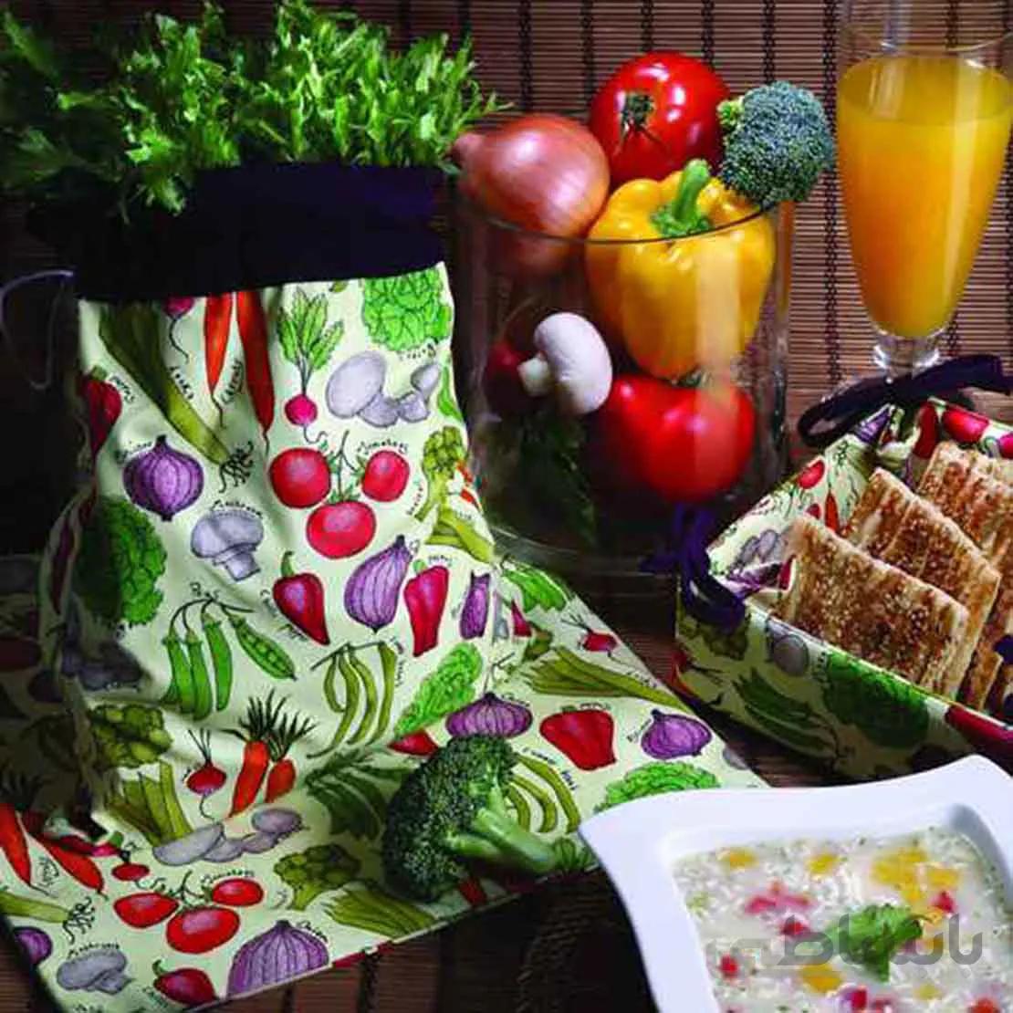روقوری (دمکن چای) رزین تاژ طرح سبزیجات چاپی