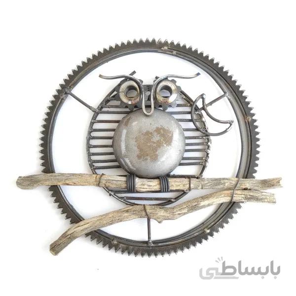 مجسمه دست ساز فلزی جغد خسته