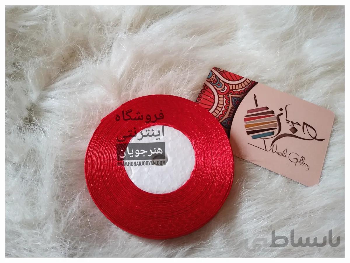 روبان ساتن 0.5 سانت قرمز رول کامل