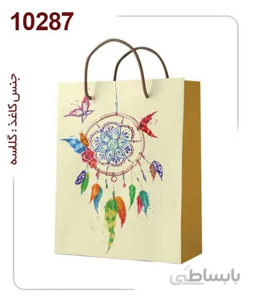 ساکدستی فانتزی با کاغذ نخودی کد10287