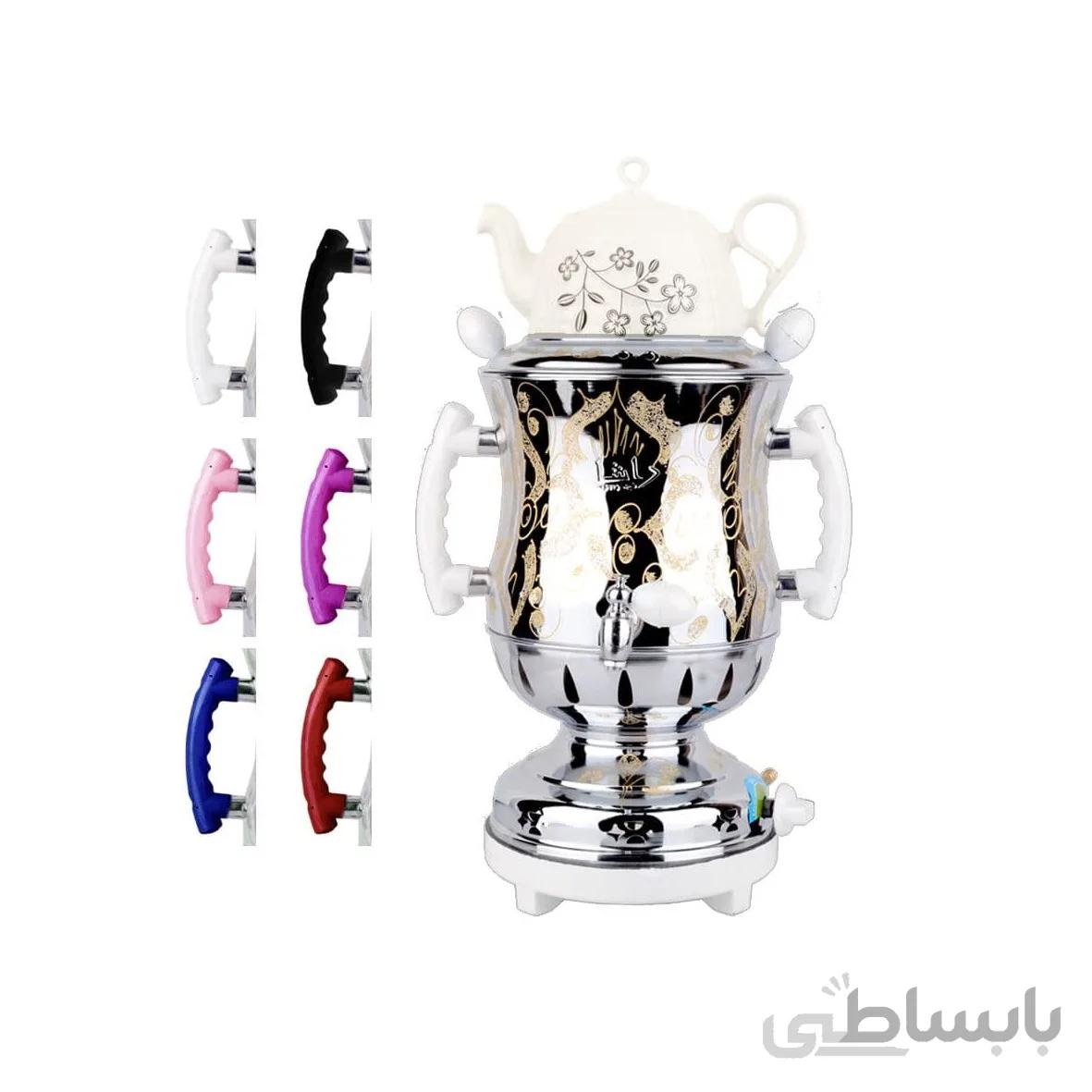 سماور گازی راشا مدل شقایق نقش دار (6 لیتری)