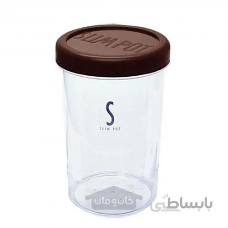 ظرف پلاستیکی درب دار باریک رنگ قهوه ای (ساخت ژاپن)