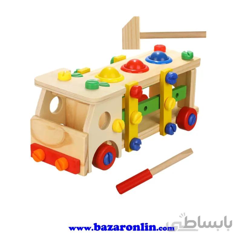 اسباب بازی چوبی ساختنی کامیون مدل SY-A096