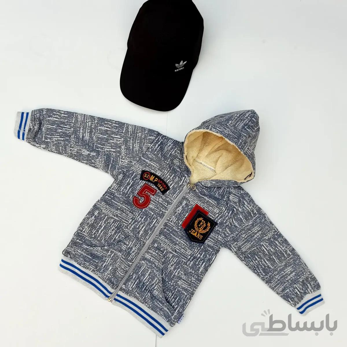 سویشرت پسرانه کلاه دار تو خز ببعی سایز 40 تا 55 40 تا 55 ا Ower cout