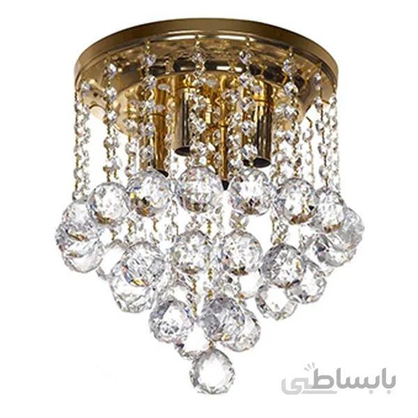لوستر سقفی کریستالی چشمه نور کد 6638/20A آنتیک