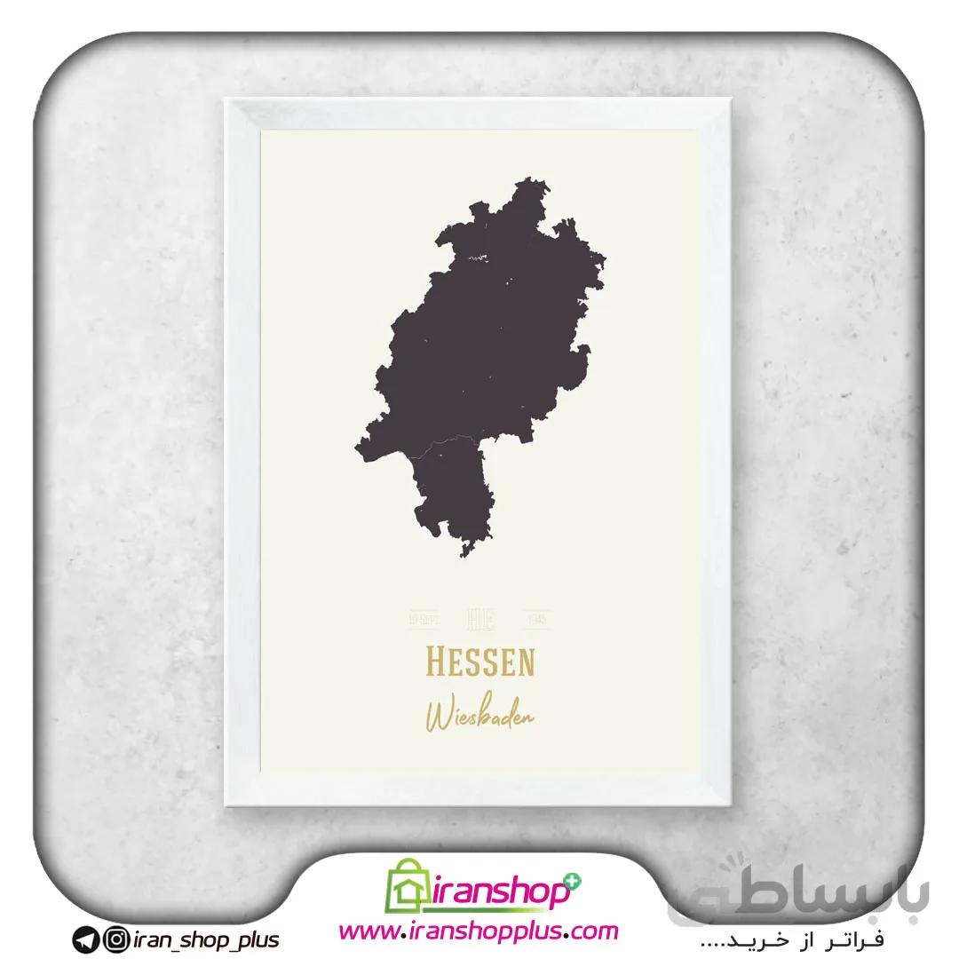 تابلو نقشه شهر هسن با تم Federal states of Germany