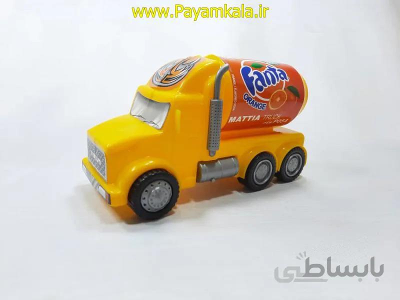 ماشین کامیون نوشابه ای فانتا (volvo) پلاستیکی زرد رنگ