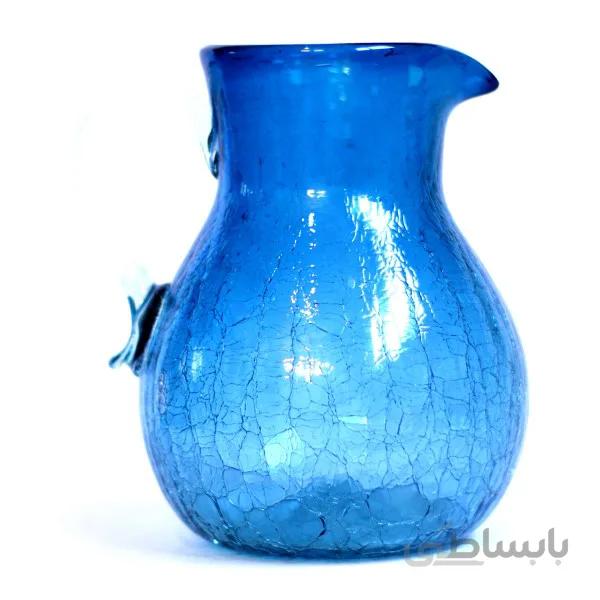 پارچ شیشه ای خمره ای آبگز فیروزه ای