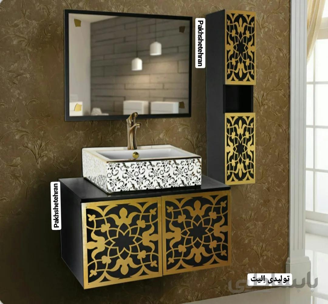 روشویی کابینت دار الدورادو مشکی80 سانت ا روشویی کابینت دار الدورادو مشکی80 سانت