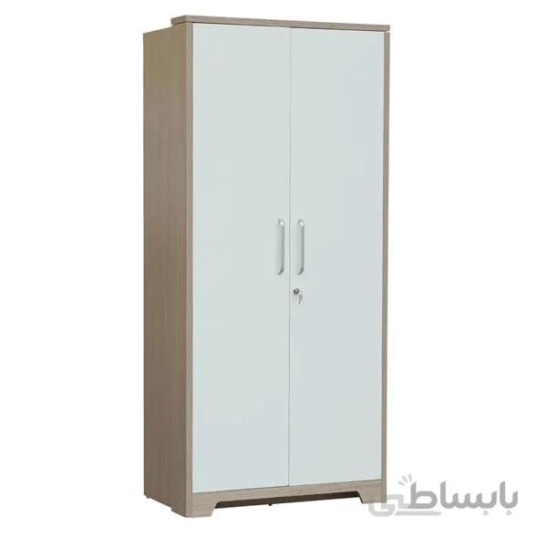 کمد لباس دو درب سفید کشو دار فوبورو مدل k950