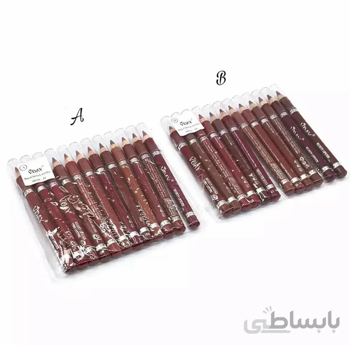 رژلب مدادی ویدی مخملی بسته۲۴عددی ا Velvet Vide Pencil Lipstick