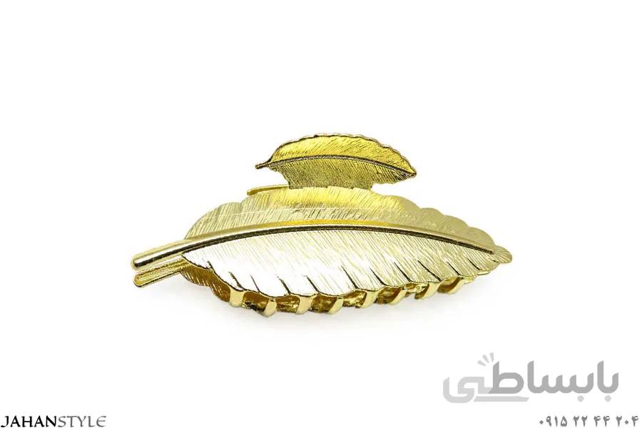کلیپس فلزی طرح برگ طلایی