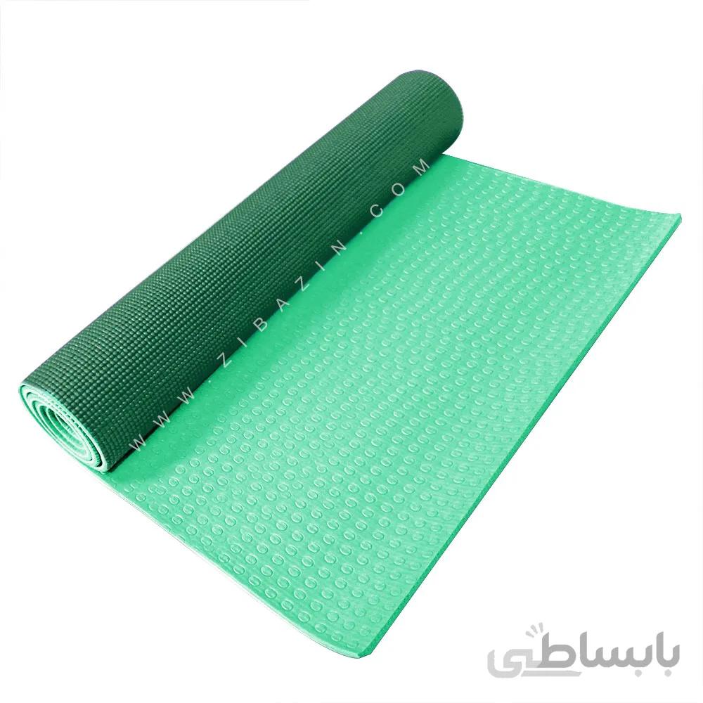 مت یوگا و پیلاتس (PVC) دو لایه استپ دار ۶ میل : سبز یشمی