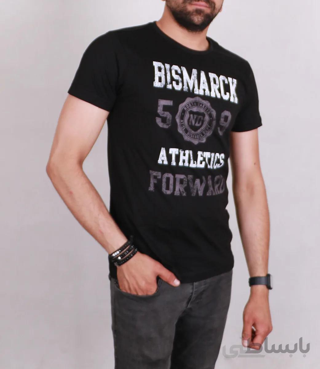 تیشرت یقه گرد مردانه مشکی مدل Bismarck