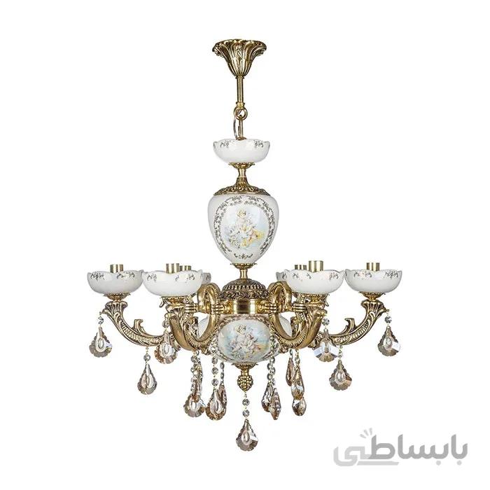 لوستر شش شعله چشمه نور کد C2977.6-BO-WT