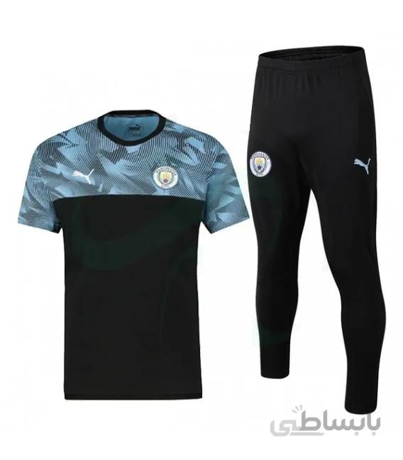 پلوشرت شلوار منچستر سیتی آبی مشکی Machester City Polo Shirt 2019-2020 Blue Black