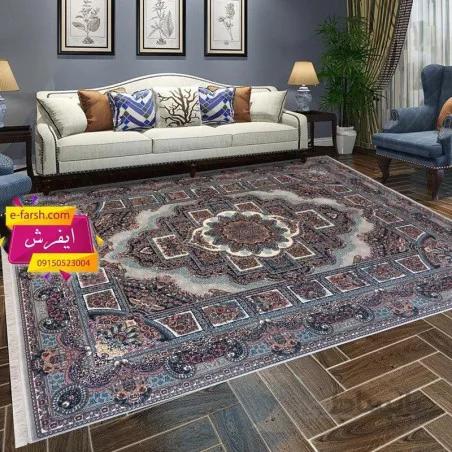 فرش ماشینی نگین مشهد طرح 2595 فیلی