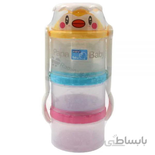 انبار غذا با قاشق و چنگال طرح جوجه آبی صورتی papa baby